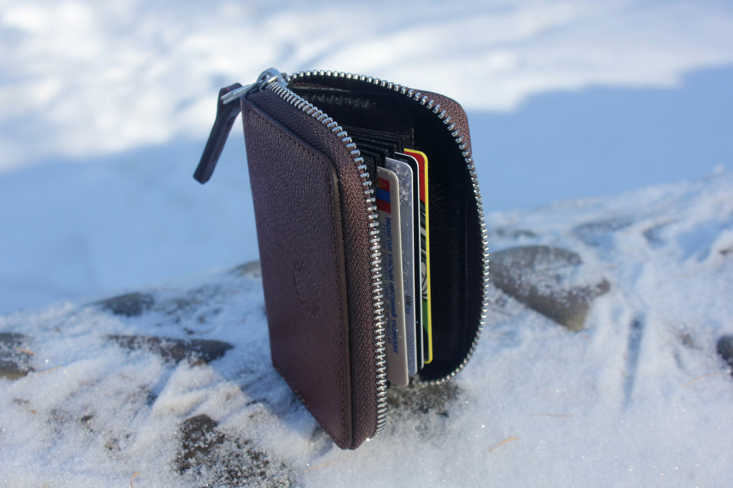 Leather Zipper Wallet
